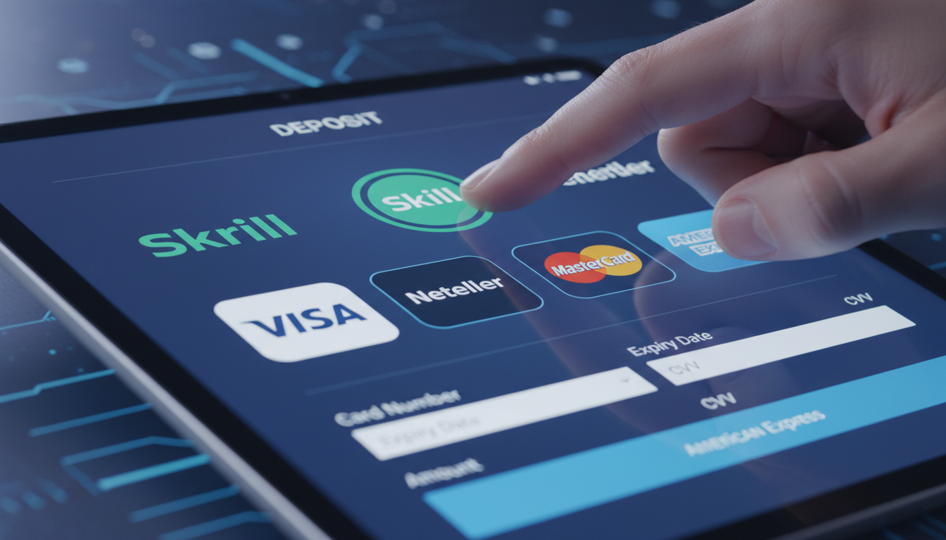 Grafika przedstawiająca panel płatności z wyborem metod e-wallet