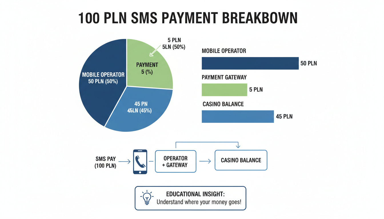 Wykres przedstawiający podział kosztów płatności SMS